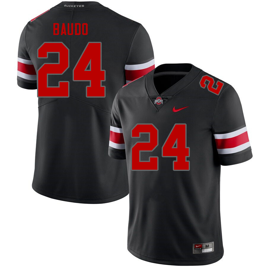 Ohio State Buckeyes #24 Nolan Baudo College Football Jerseys Stitched Sale-Blackout